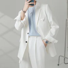 OIMG Light mature style autumn suit jacket men's drape slightly loose casual suit jacket