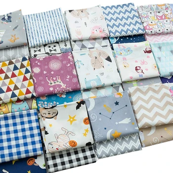 

133*72 Woven Twill Cotton Print Fabric Cartoon Bedding Sewing Fabric 2 Colors/Set TJ1170