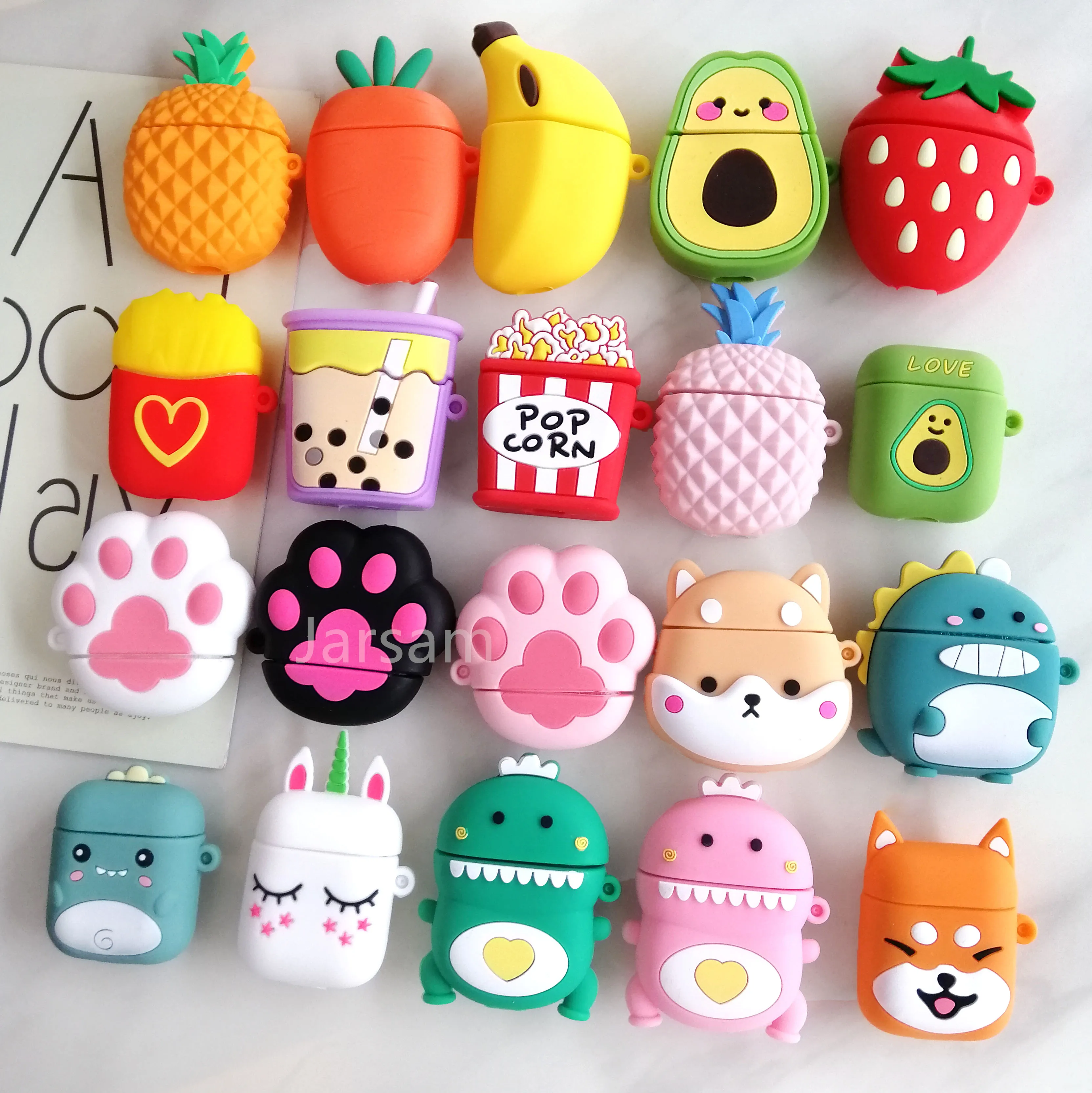 Creativity Cartoon funny cute silicone Case For Airpods 2 1 cover For Air pods 1 2 Case Wireless charging soft Cover Box