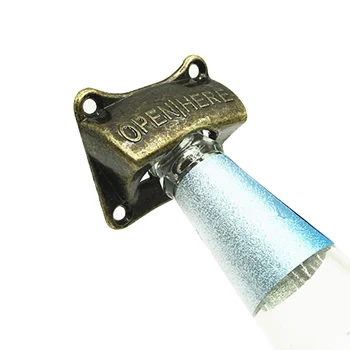 

New Vintage Bronze Wall Mounted Opener Wine For Beer Soda Glass Cap Bottle Opener Kitchen Accessories Supplies Bar Zinc Alloy