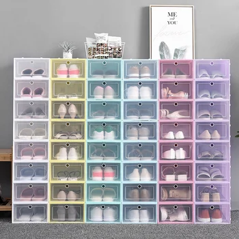 

6PC/Set Home Shoe Storage Boxes Multifunction Removable High Heels Sports Shoes Organizer Flip Flop Underwear Case Accessories