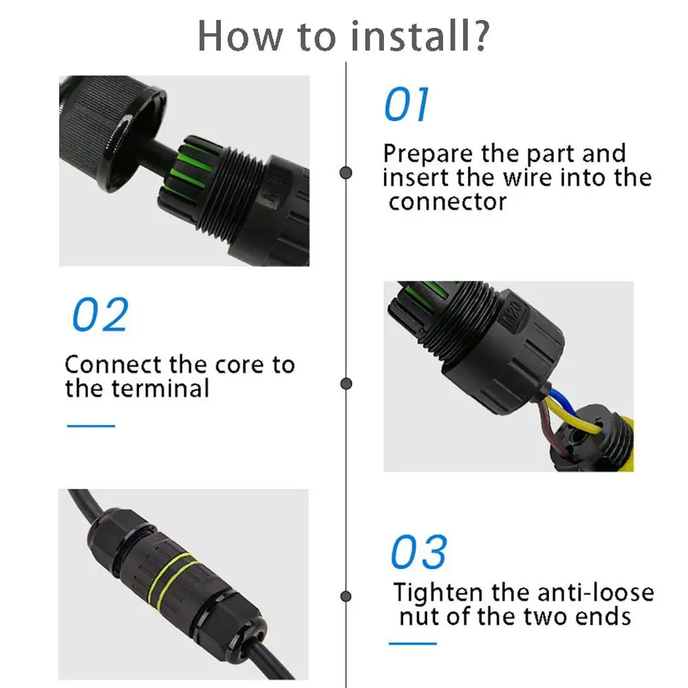 IP68 Кабельный соединитель 2/3/4/5 Pin M25S от 1 до AC DC 32A 450V электрические