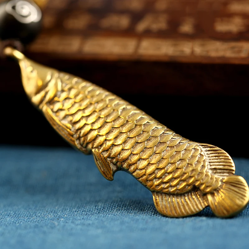 brass fish lanyard keychain pendant (9)
