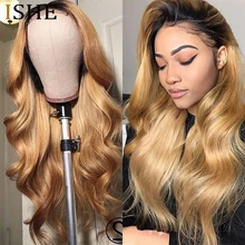 Медовый блонд, волнистый парик на кружеве, 360, парик на кружеве, предварительно выщипанный с детскими волосами, Омбре, человеческие волосы, парик remy для женщин