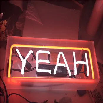 

Led Neon Light Acrylic Glass Box Party Wall Hanging Bar Atmosphere Shop Window Decoration Wedding Word Sign Art Photography Prop