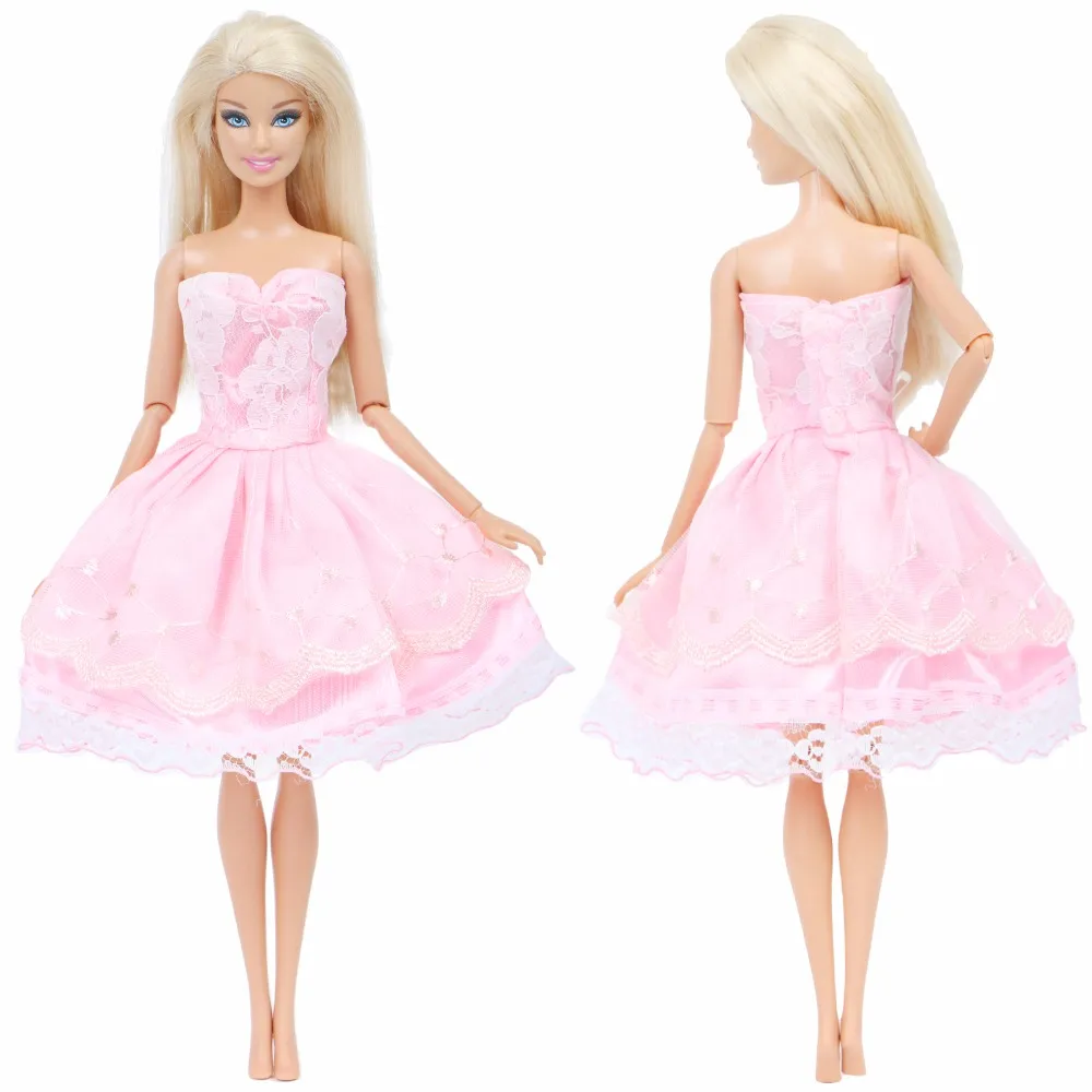 5x милое короткое мини-платье принцессы Цветочная кружевная юбка для свадебной вечеринки платье Повседневная Одежда Аксессуары Одежда для куклы Барби Детские игрушки