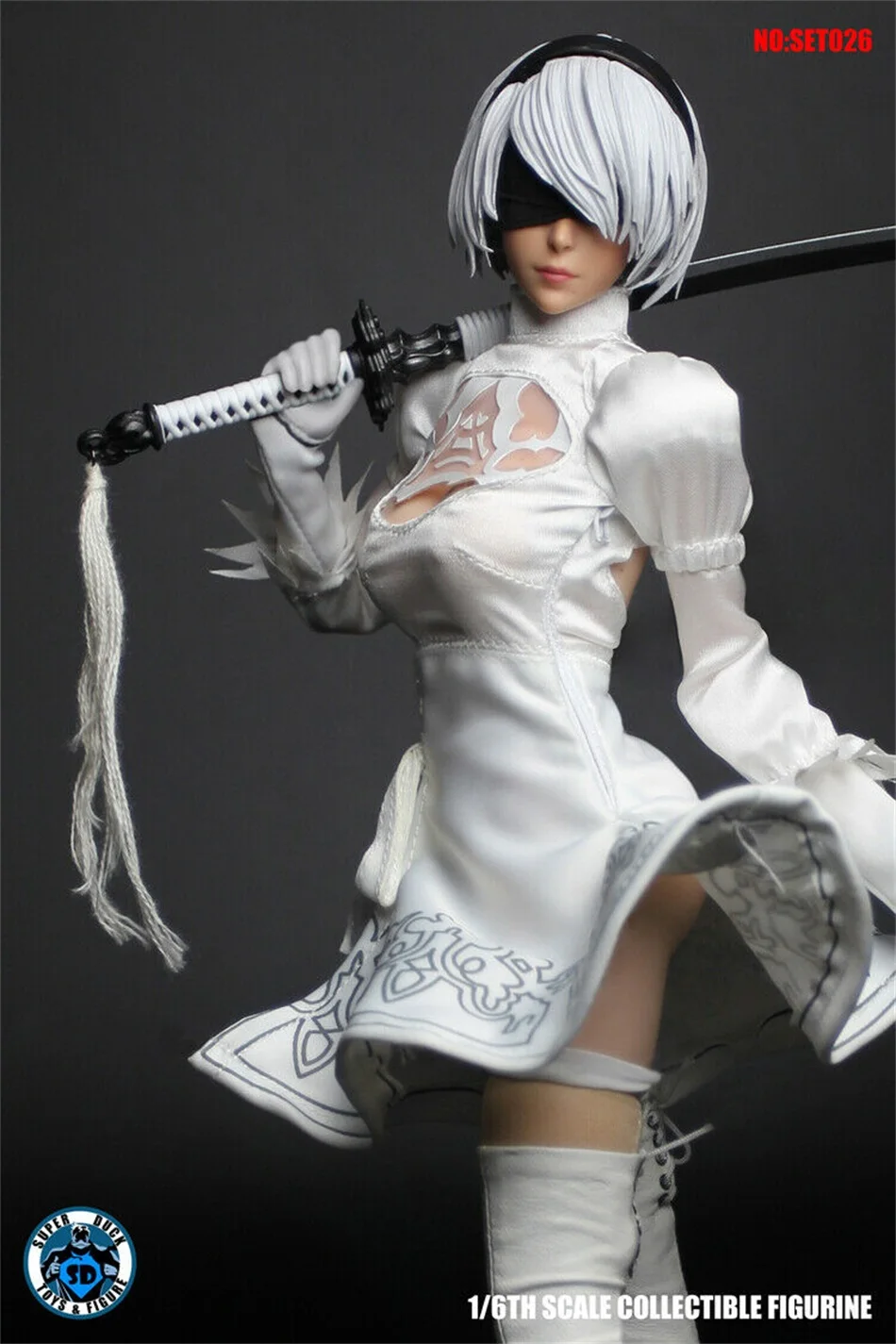 SUPER DUCK 1/6 Sexy Female Fighting Girls NieR: Automata 2B YoRHa Head Cosplay Series Model F 12" Figure Body