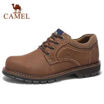 

CAMEL Men's Shoes Cowhide Casual Scrub Retro Matte Genuine Leather Set Foot Sailing Shoes Men Comfortable Bottom Male Footwear