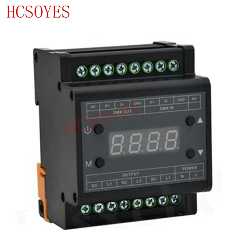 DMX302 led DMX triac регулятор яркости AC90V 240V выход 3 канала 1A/CH высоковольтный