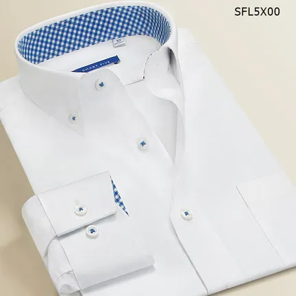 Новинка, летние белые рубашки из хлопка, Мужская импортная одежда, Camisa Social Masculina, мужская рубашка с длинным рукавом, приталенная, A0245