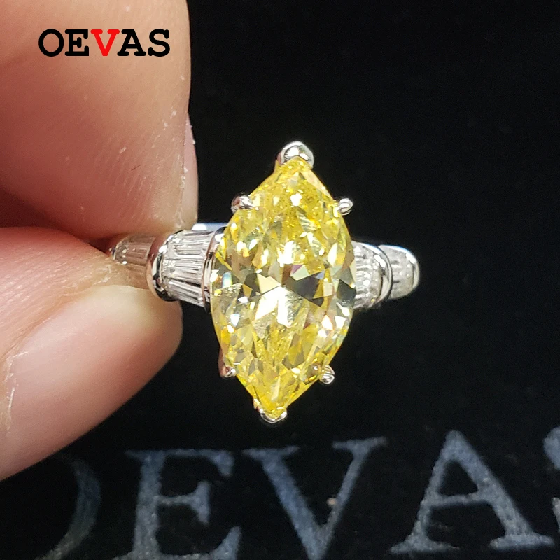 OEVAS Твердые 925 Стерлинговое Серебро со сверкающими драгоценными камнями