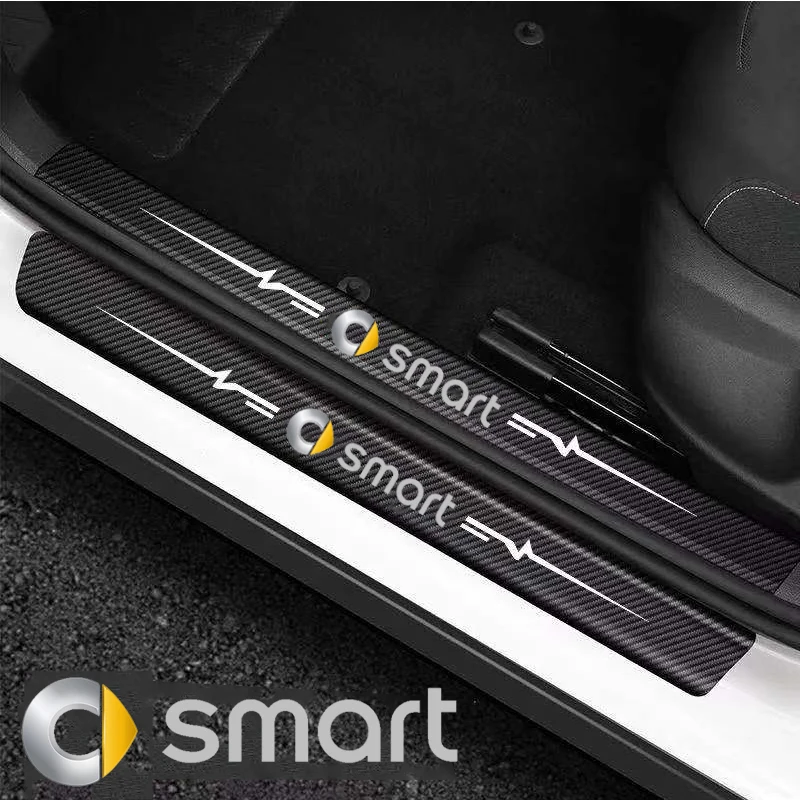 4 шт. Автомобильная наклейка на порог из углеродного волокна для Smart Fortwo Forfour 453 451