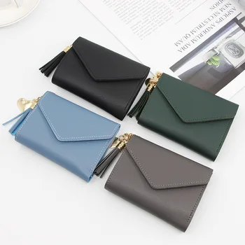 

The New Ladies Wallet Short Small Three Fold Clutch Bag Wallet Multi Card Bit Purse Card Package