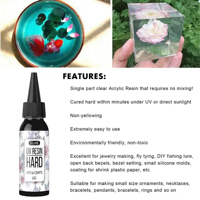UV resin crystal clear hard resin mold glue UV curing resin sunlight activated resin jewelry making DIY crafts 5