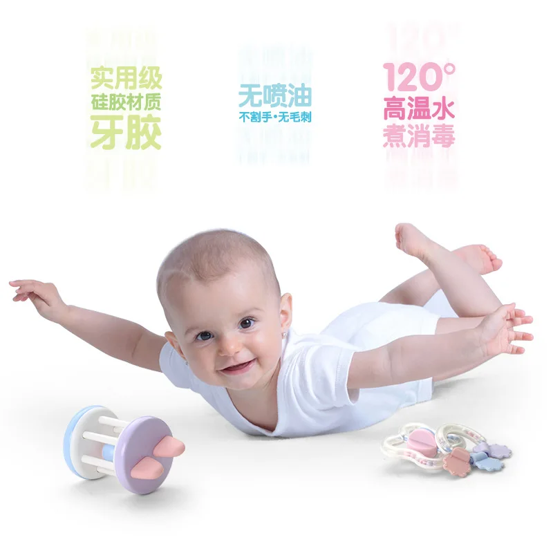 

Baby Teether High-temperature Resistant Baby Newborns Rattle 0-3-6-12 Month Pacify Set Baby Toys
