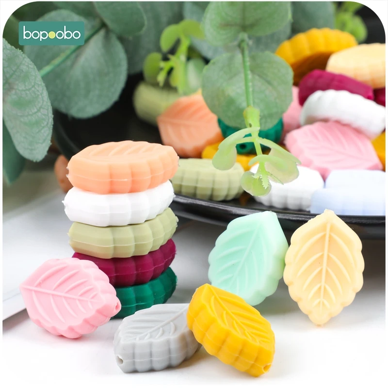 Bopoobo 5 шт. силиконовые бусины лист крошечная Удочка BPA Бесплатно Силиконовый