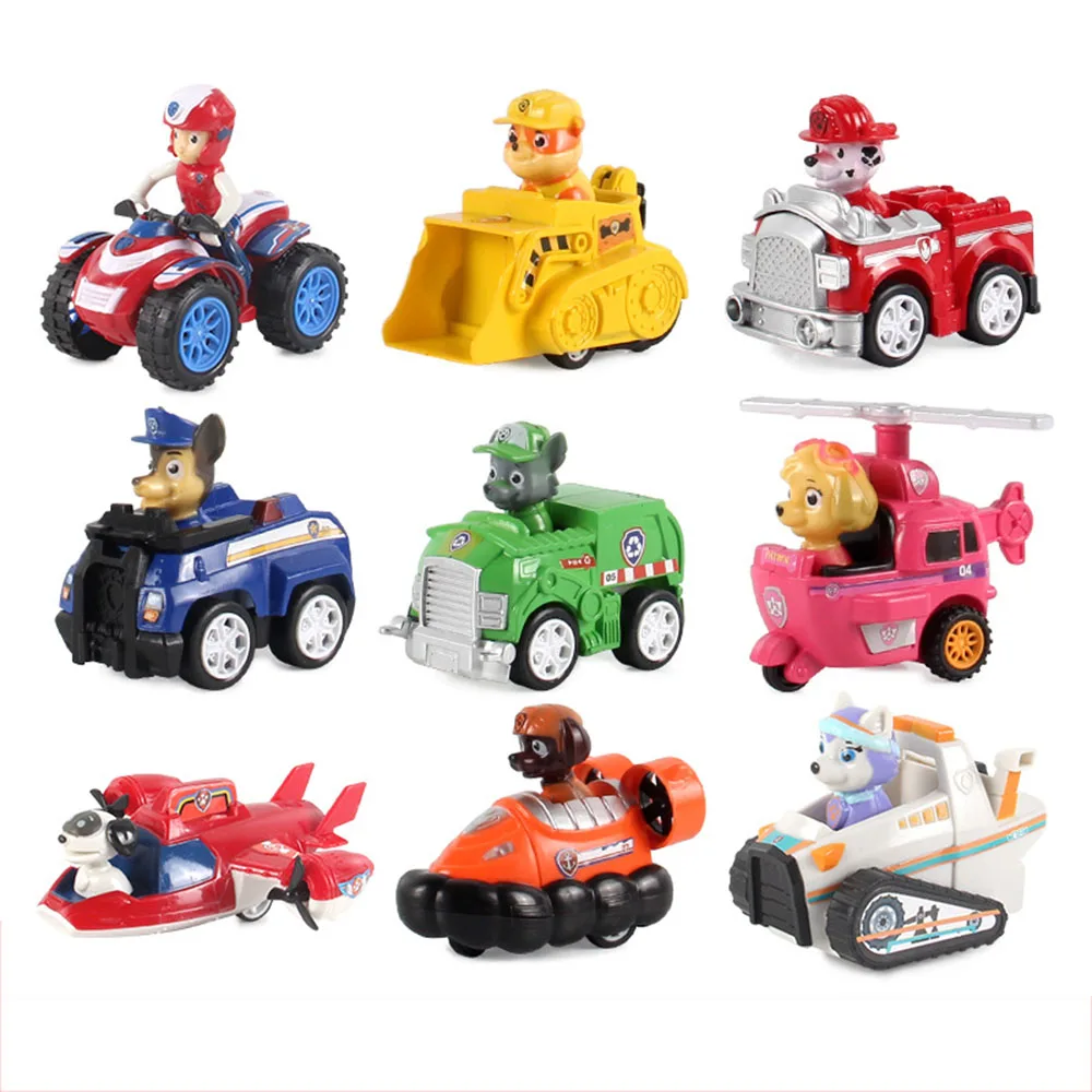 

9pcs Paw Patrol Dog Pull Back Car Can Separable Toy Anime Patrol Figurine Action Figure Patrulla Canina Cars Toys for Boys D11