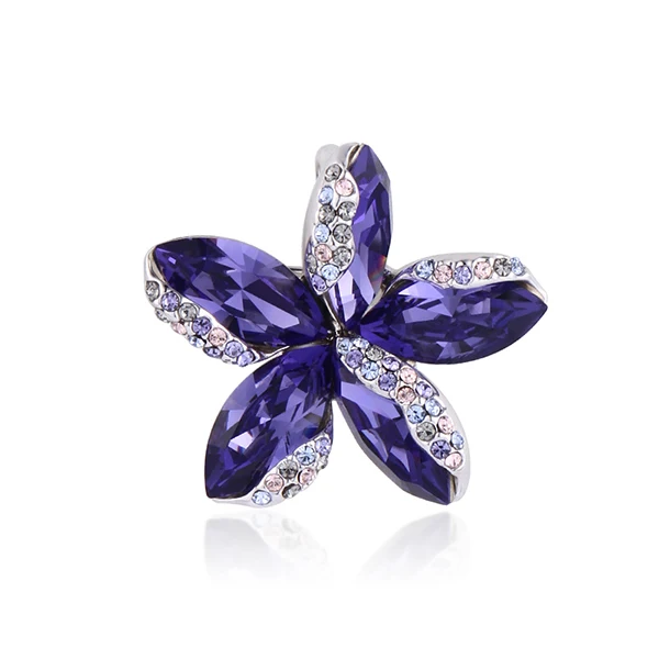 Warme Farben Crystal From Swarovski Brooch for Women Fashion Flower Brooch Suit Scarf Pins Crystal Brooches Jewelry Accessories - Цвет камня: as picture