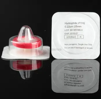 

20pcs/lot Lab 13mm 25mm Pore size 0.22um/0.45um Disposable Sterile Syringe Filter with PTFE membrane