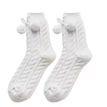 Женские носки, одноцветные эластичные носки средней длины Skarpetki Calcetines Mujer, носки женские, теплые носки, Осень-зима, подарок