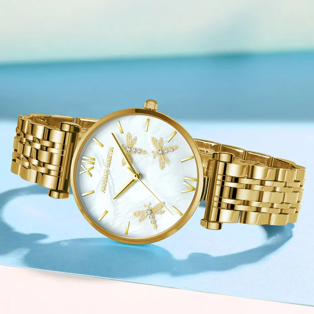 affordable luxury womens watch with dragonfly dial
