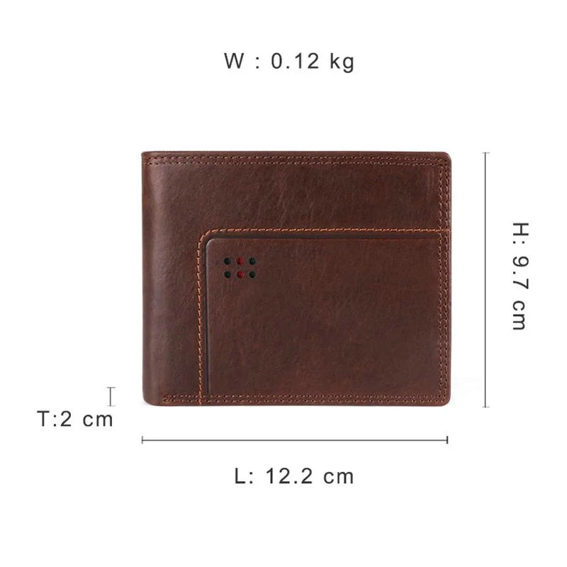 GENODERN 남성용 Rfid 이중 지갑, 비즈니스 남성 지갑, 동전 주머니, 카드홀더 사진 홀더, 짧은 지갑, 신제품