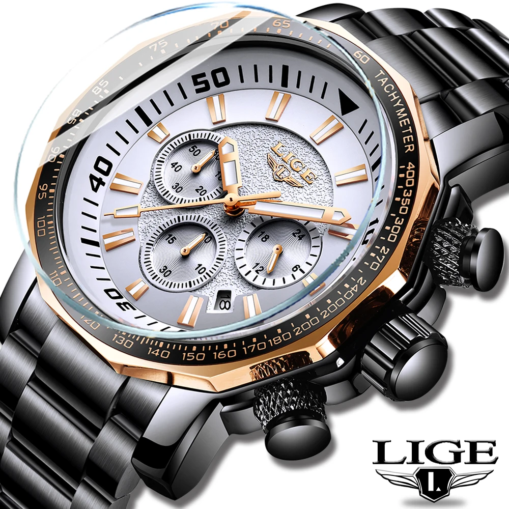 

Relogio Masculino Mens Watch LIGE 2020 Luxury Fashion Quartz Clock Male Business Waterproof Watches Men Military Sport Watch+Box