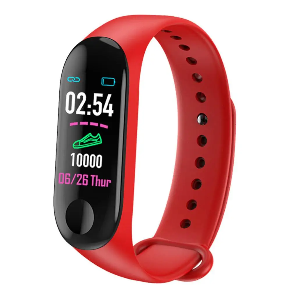 

M3 Smart Bracelet Color Screen Blood Pressure Fitness Tracker Watch Heart Rate Monitor Smart Band for Android IOS Waterproof