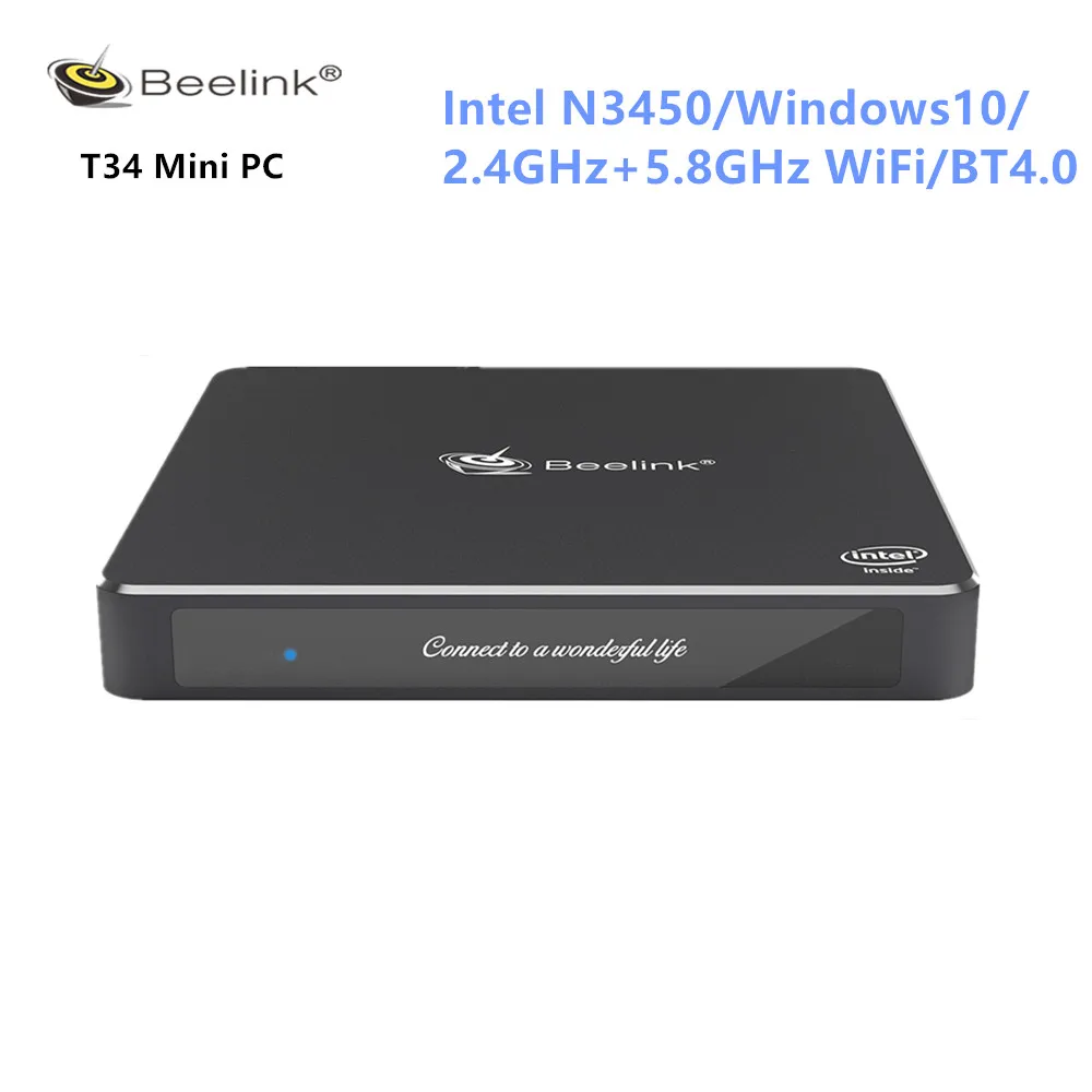 Beelink Gemini T34 мини-ПК Intel Apollo Lake N3450 Windows10 8 Гб 128/256/512 двойной экран 2 4G/5 8G WiFi BT4.0 |