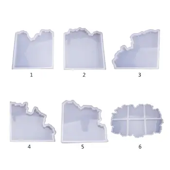 

Crystal Epoxy Resin Mold Irregular Coaster Casting Silicone Mould Handmade DIY Crafts Decorations Making Tools