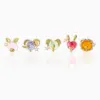 New Ins Cute Inlaid Zircon Animals Stud Earrings Simple Real Gold-plated Color Zircon Earrings For Women Girls Fashion Jewelry 4