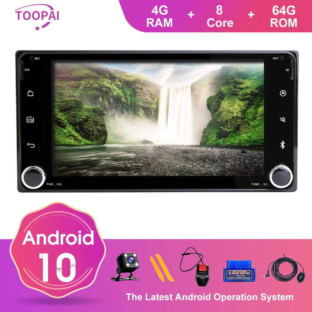 TOOPAI Android 10 для Toyota Universal RAV4 COROLLA CAMRY Авто Радио Стерео GPS навигация автомобильный