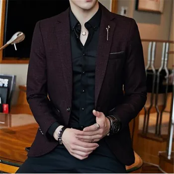 

Plus Size 5xl Slim Fit Mens Blazer Vintage Suit Jacket Men Chaqueta Hombre F2018 Autumn Blazer Hombre Blazer Masculino Completo