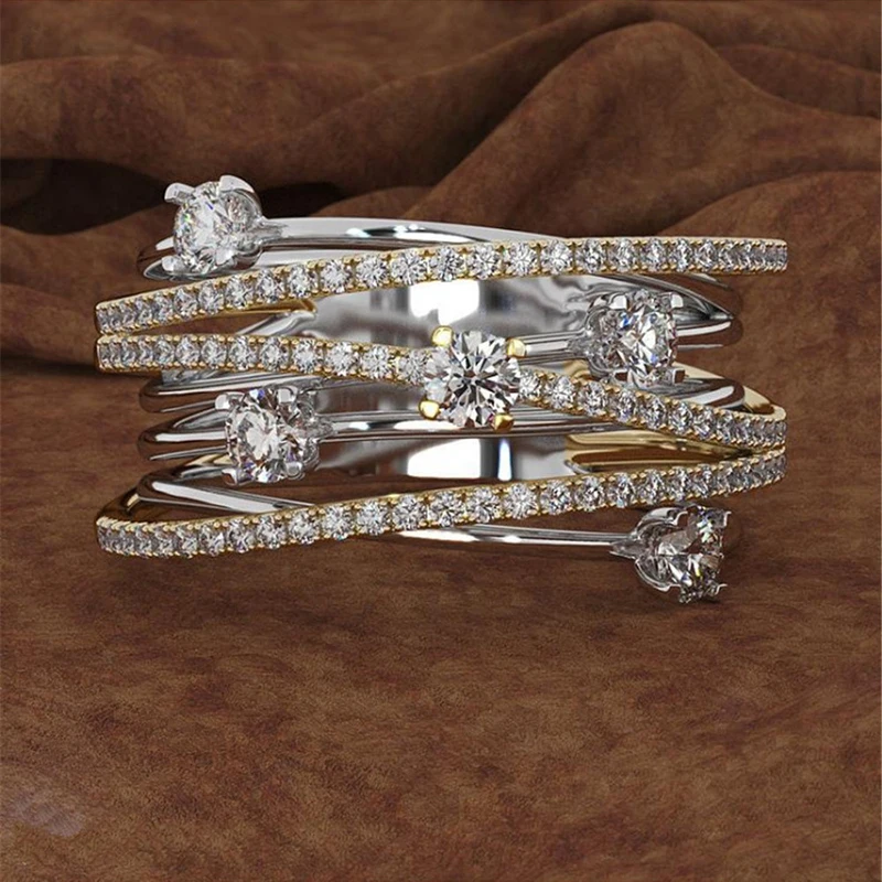 Стильное женское кольцо Шарм Крест сплав Стразы Циркон Обручальное кольцо для женщин аксессуары женские свадебные украшения подарок