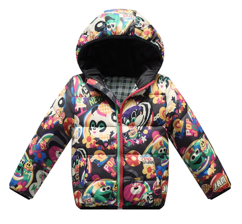 Детский пуховик, теплая куртка-пуховик для мальчиков и девочек 2-8 лет, осенне-зимнее пальто для малышей - Цвет: Черный