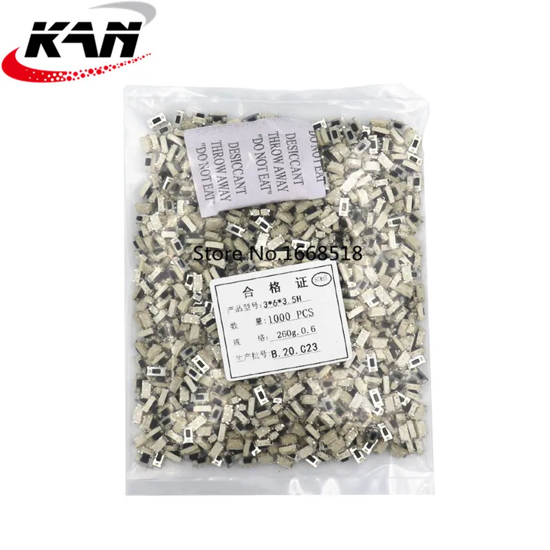 1000 шт. сенсорный выключатель 3*6*3 5 мм 3x6x3 SMD MP3 MP4 MP5 кнопка для планшетного ПК