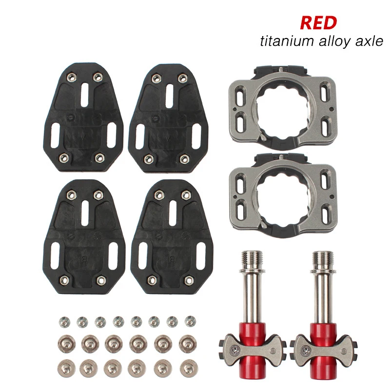 

Mountain Bike Self-locking Pedals Durable Titanium Alloy Road Bike Three Bearing Long Adapter Screws