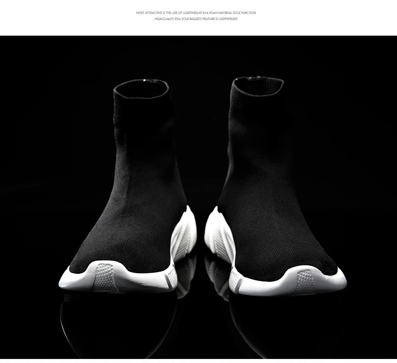 Lovers Shoes Outdoors Fashion Women Casual Shoes Breathable Sneakers Men Shoes Light Socks Shoes Thick Bottom Walking Shoes