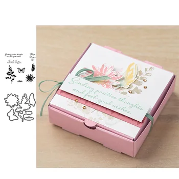 

Metal Cutting Dies and Clear Stamps for DIY Scrapbooking Crafts Leaves Butterfly Die Stencils Card Make Photo Album Sheet Decor