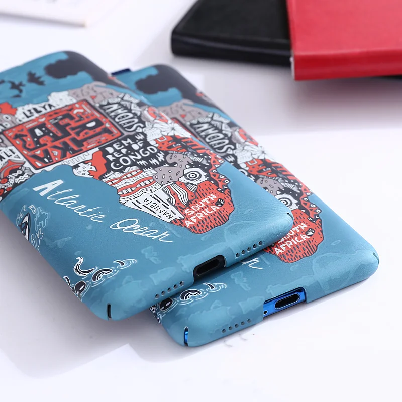 multicolor Africa map Plastic hard shell case For Oneplus 7T Pro 7 Pro 6 6T case cover