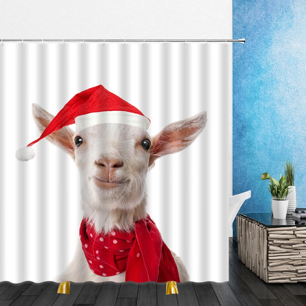 Tanio Christmas theme Shower Curtain 3D Print Funny