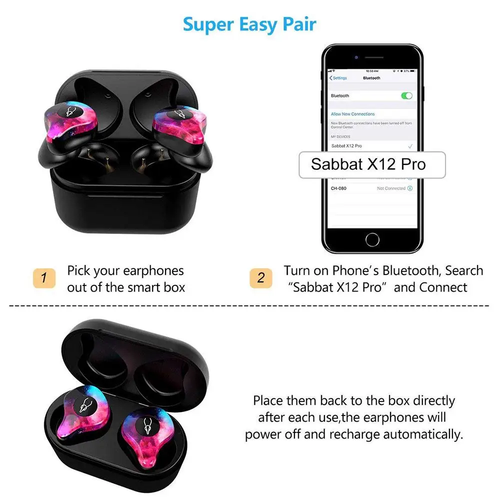 Sabbat X12 Pro Tws Wireless Earbuds Bluetooth 5.0