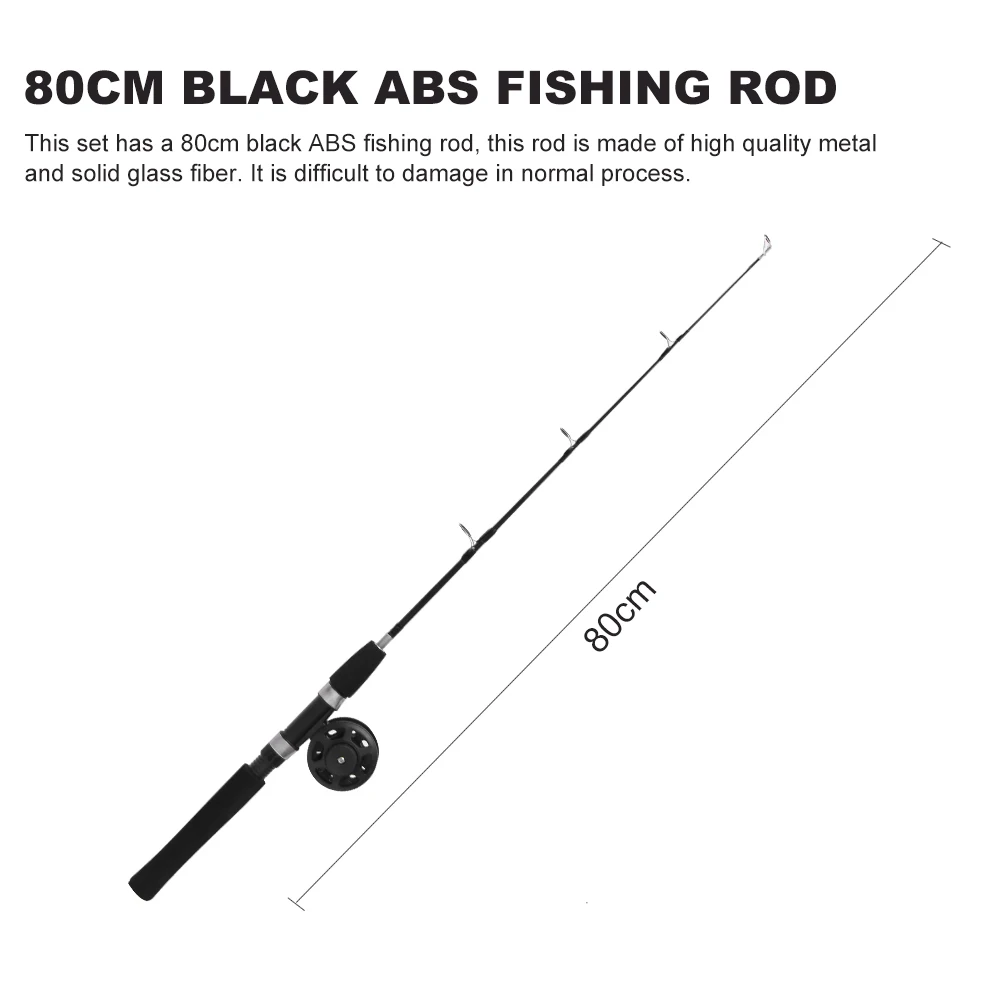

Ice Fishing Rod Set Fish Rod Superhard Boat Ice Fishing Rod With High Quality Fishing Reel Fishing Tackle Set 80CM Length