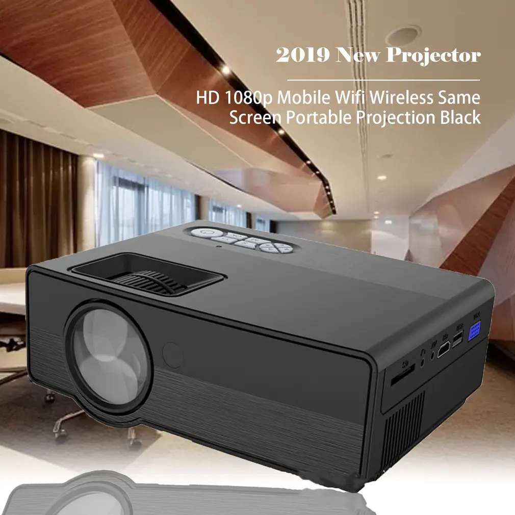 Newest Video Projector With Full HD 1080p Wireless Wired Sync Display With WIFI Home Theater Movie LED Projector Beamer