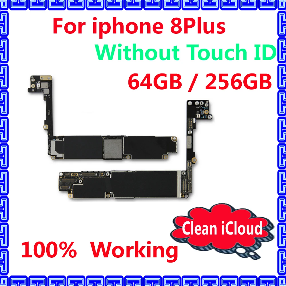 

without touch ID 100% Original motherboard for iphone 8 Plus 8Plus 8P 64gb 256gb Clean iCloud mainboard IOS system logic board