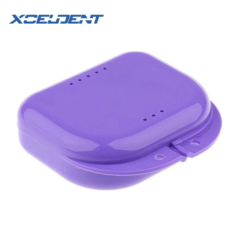Purple 1 шт. коробка для хранения ложных зубов чехол зубной фиксатор подтяжки рот защита протез отверстие для воздуха чехол для хранения коробка стоматологический инструмент - Цвет: Purple