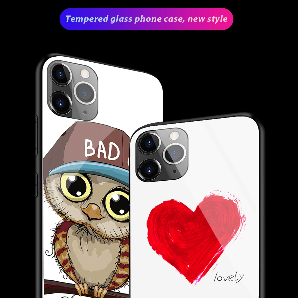 Luxury Tempered Glass Case For iPhone 11 Pro Max Case Cover For iPhone Xs Max Case For iPhone XR X XS 7 8 6S 6 Plus 11 Pro Cover Coque Funda