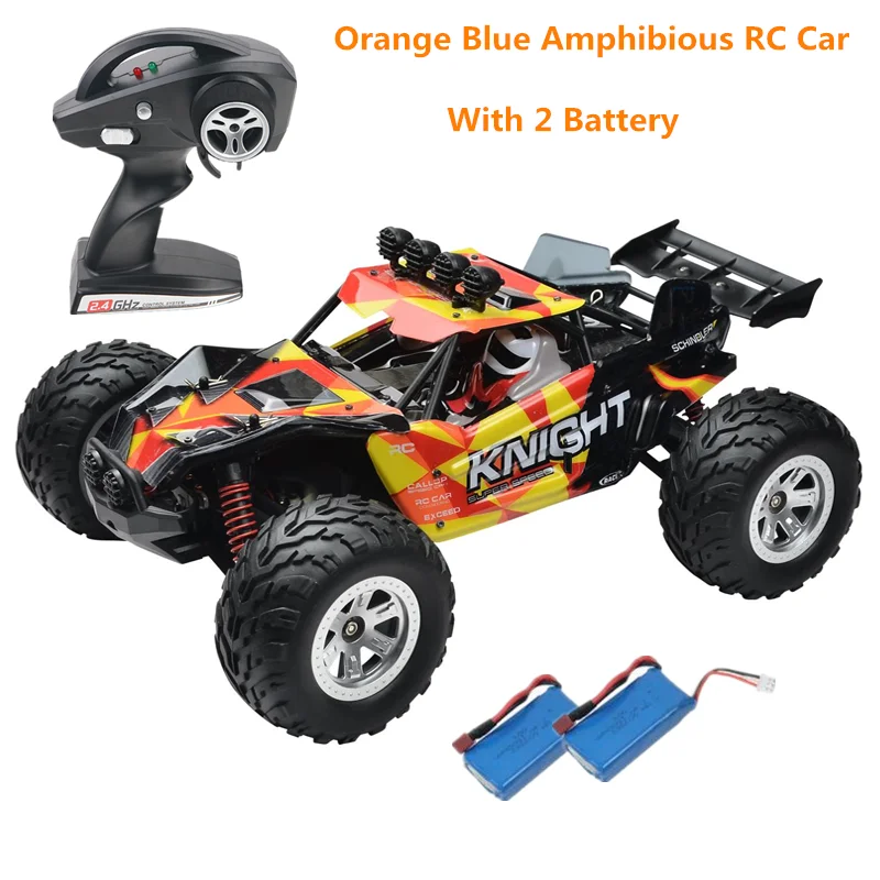 1:12 RC Дрифт гоночный высокоскоростной амфибия RC автомобиль 4WD высокопроизводительный Багги IP4 водонепроницаемый максимальная скорость 40 км/ч большая шина RC автомобиль - Цвет: Orange car 2battery