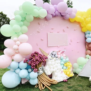 

141pcs Macaron blue green Balloons Meatllic Gold Chorme magic Balloon Set for Wedding Birthday party Baby Shower Decorations