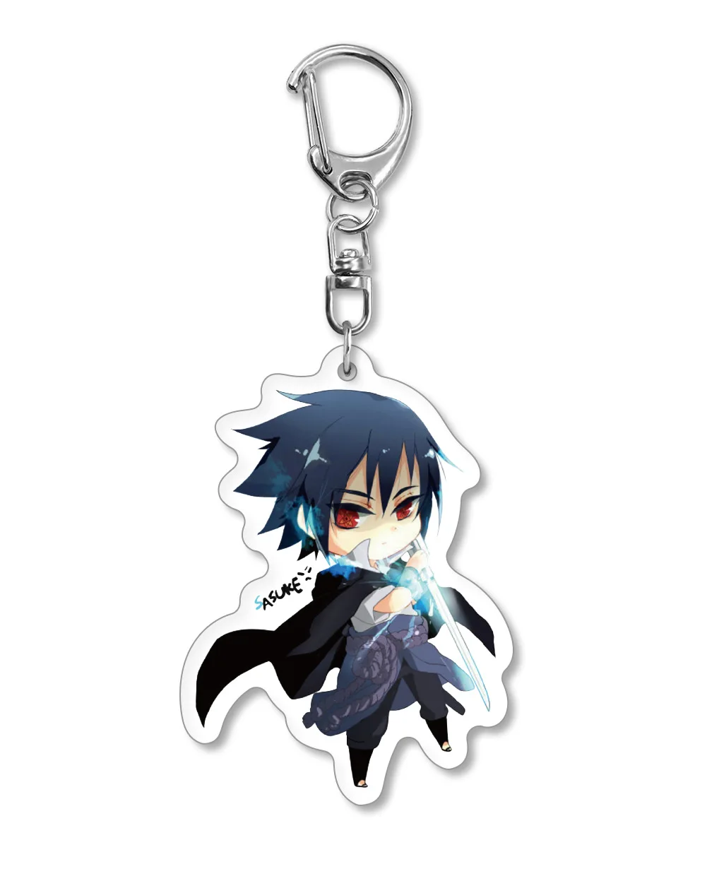 20Pcs/Lot Cartoon Anime Acrylic Keychain Uchiha Sasuke Hatake Kakashi Figure Pendant Keyring Jewelry Wholesale